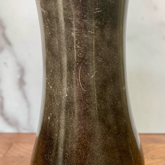 Vintage Black Carved Stone Vase India - Picture 5 of 10